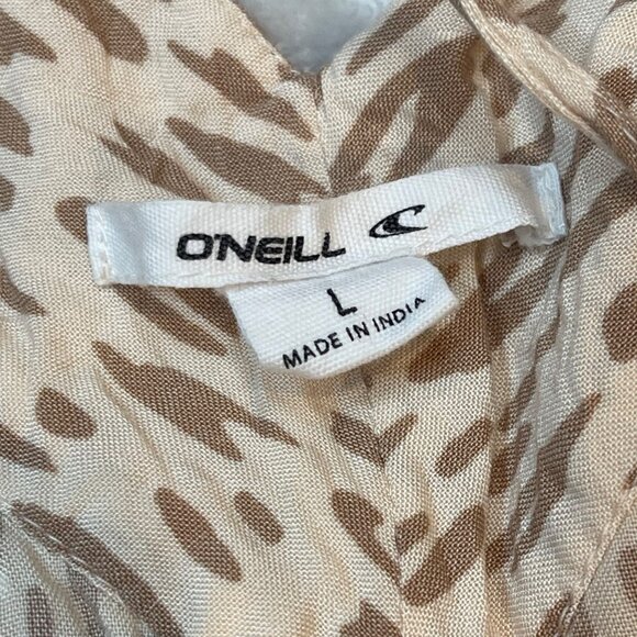 O'Neill Camile Jumpsuit Women's Size Large Viscose Pockets Neutral Lightweight - Picture 6 of 15